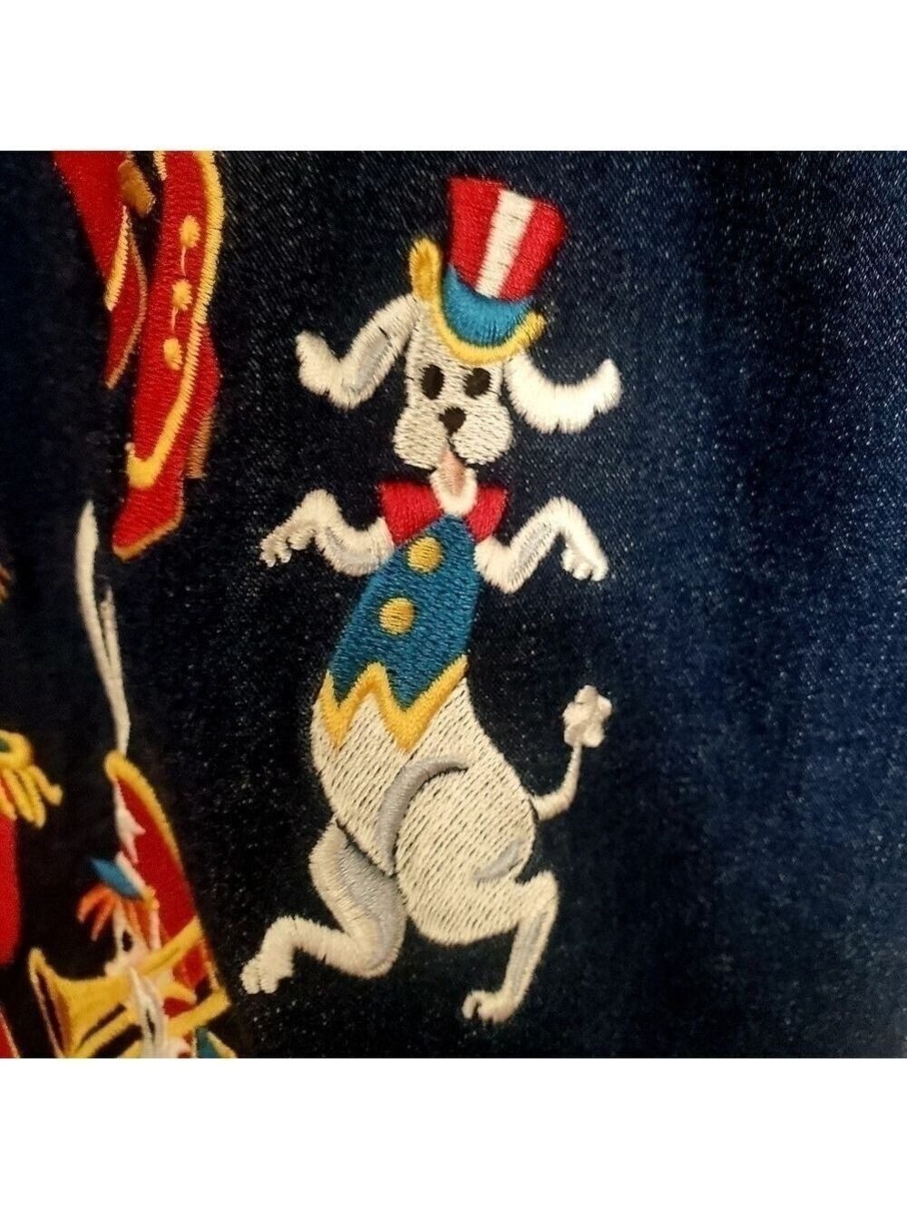 Bob Mackie Jacket Women (M) Marching Band Blue Denim Whimsical Patriotic July 4 - Picture 6 of 16